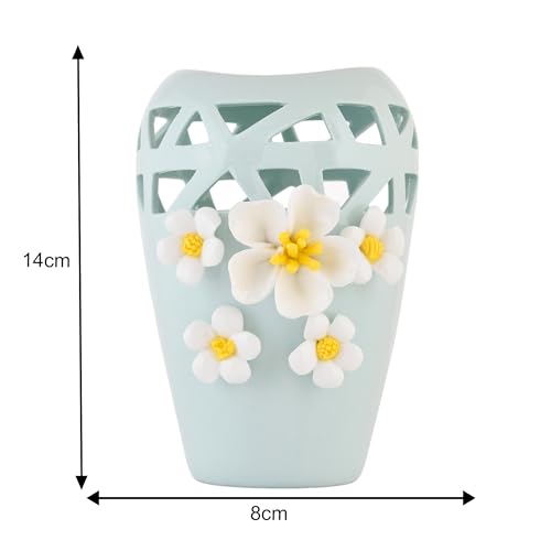 Image of Amazon Basics Artistic & Decorative Ceramic Vase | for Home Decor (Sky Blue)