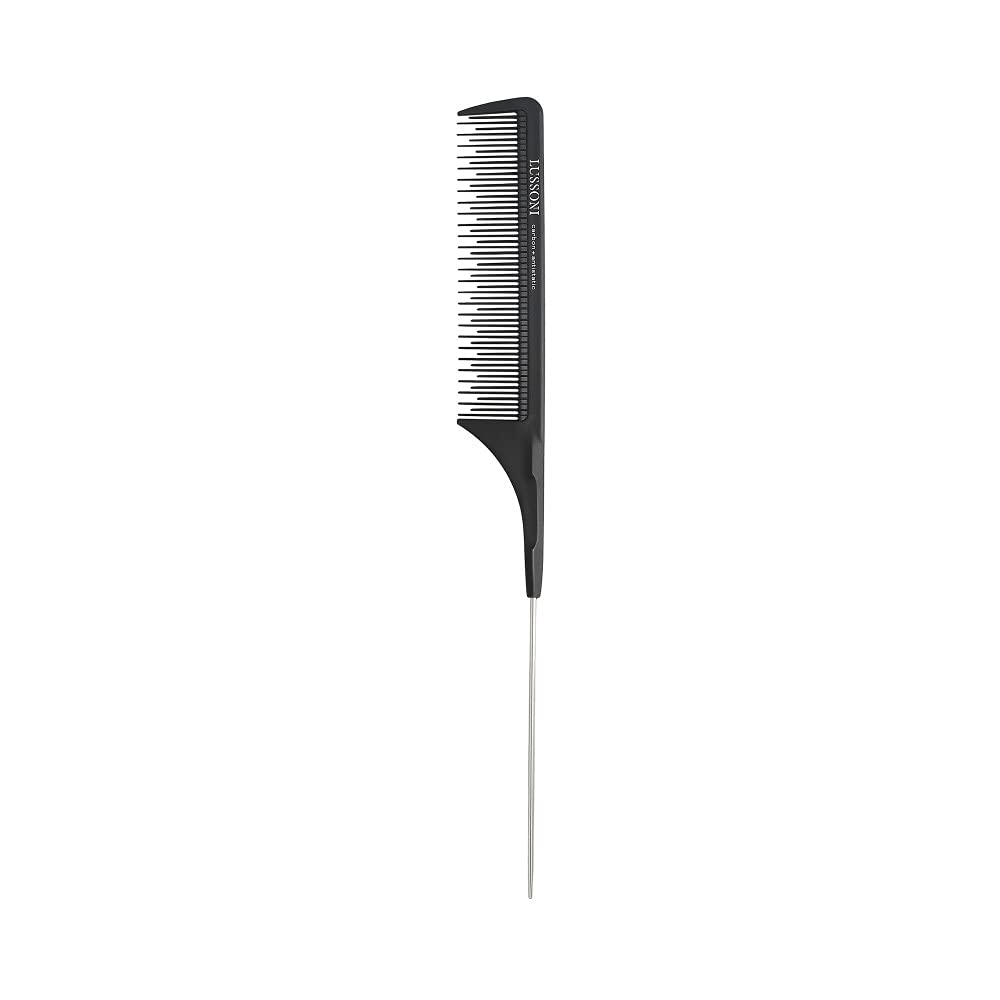 TB TOOLS FOR BEAUTY T4B LUSSONI Pin Tail Comb Antistatischer Und Bruchfester Stielkamm Aus Karbon Mit Feinen Zinken Und Abteilzahn (304), x