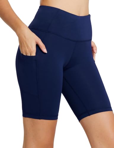Image of baleaf Women's High Waist Biker Shorts with 3 Pockets