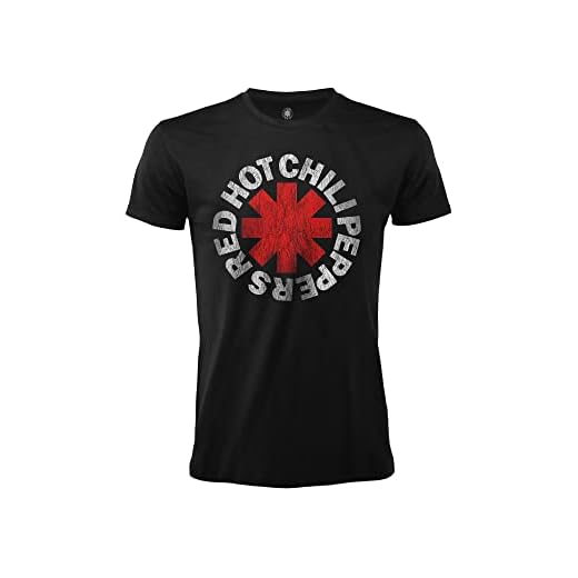 Red Hot Chili Peppers Camiseta Logo Rock Music Oficial Negro Algodón Unisex Adulto Niño (XS)
