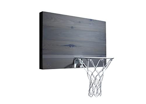 Cali Kiwi Pros Indoor Basketball 4 Panel Wood Backboard, Wall Or Door Mount. Includes 9” Hoop, Net & Hand Pump. 5 Mini Basketballs (Pearl Wash) #TOP3