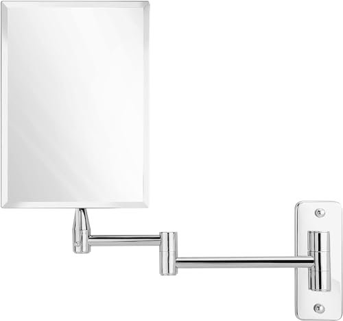 MIRRORVANA Frameless Wall Mount Mirror for Bathroom with 11" Extension Swivel, No Magnification
