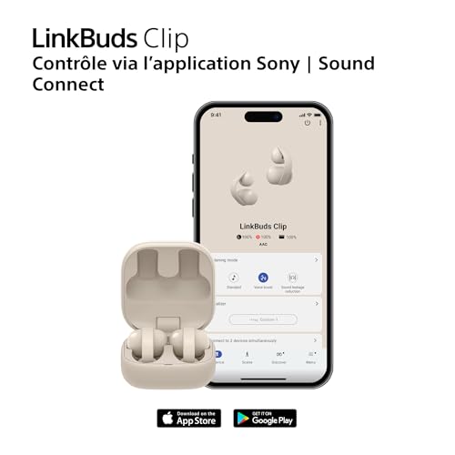 Ecouteurs sans fil Sony WF LC900 avec réduction active du bruit Crème - vue 10