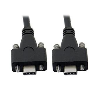 cablecc USB 3.1 Type-C Dual M2 Screws Locking to Locking USB-C 10Gbps Data Cable Panel Mount Thumbscrews Type 200cm