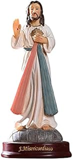 POHOVE Sacred Heart of Jesus Christ Lord Catholic,Christ Divine Mercy Renaissance Collection 5 Inch Colored Resin Small Statue