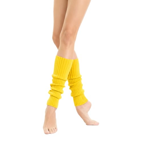 Image of v28 Women Warm Leg Warmers 80s Retro Party Costume Knit Ballet Neon Long Socks