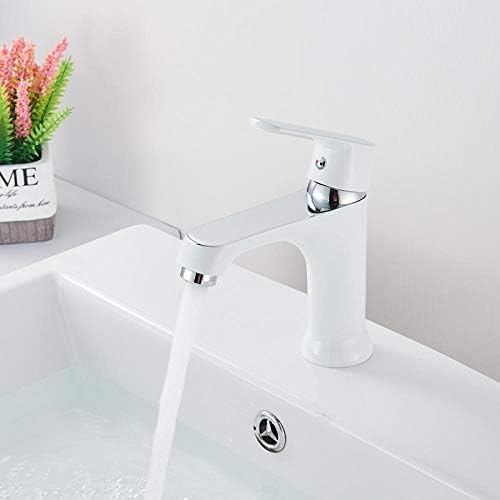 Robinet de grue de lavabo cascade blanc pour une salle de bain relaxante