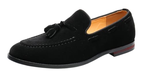 Mens Tassel Loafers Slip On Dress Shoes for Men Suede Business Casual Penny Loafers Prom Wedding Tuxedo Moccasins Comfort Shoes