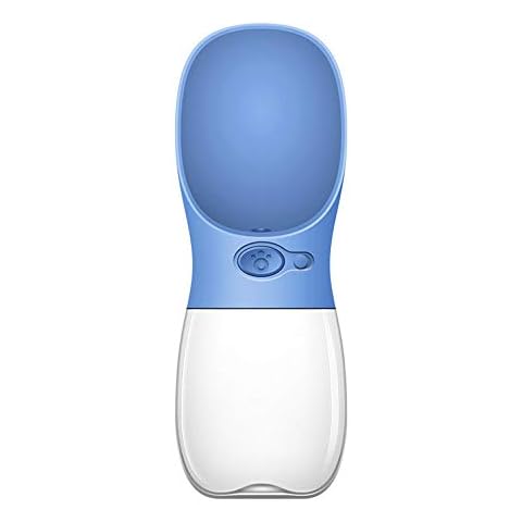 Hesheng Dog Water Bottle, Pet Outdoor Travel Water Dispenser for Dog Cat Pet Outdoor Walking Travelling Drinking (550ML, Blue) Cover