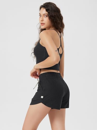 ODODOS Women's Performance Shorts Ultra Soft Stratum Tech Mid Rise Relaxed Shorts with Pocket 3" Inseam Moisture Wicking4