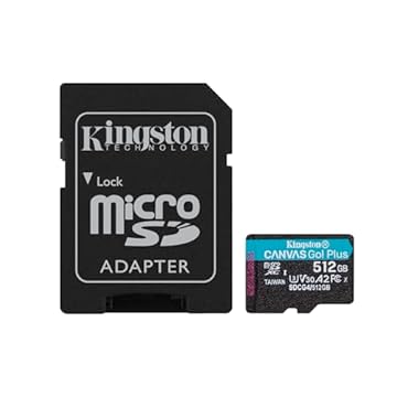 Kingston 512GB Canvas Go Plus microSD Card | Up to 200MB/s | Class 10, UHS-I, U3, V30, A2 | SDCG4/512GB