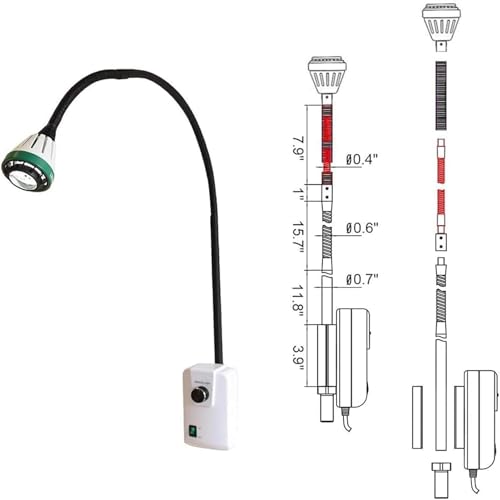 Lámpara de examen dental con abrazadera ajustable de pared 3