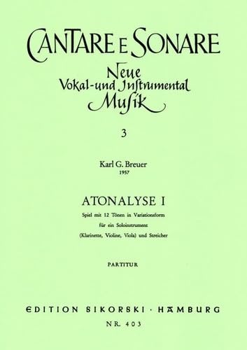Atonalyse Nr. 1: Spiel mit 12 Tönen in Variationsform. clarinet solo (violin solo, viola solo), strings. Partition.