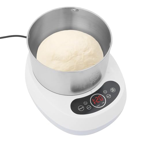 5L Electric Dough Maker, 230W 120V Commercial Food Mixer, Rotation Support 3 Working Modes, Removable Small Lid, Dough Kneading Machine for Home, Breakfast Store, Restaurant