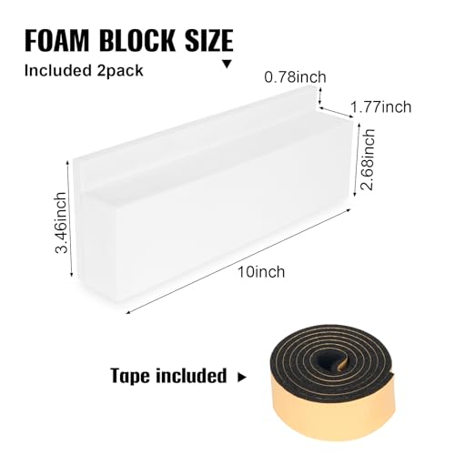Image of Insulation Foam Block 2 Pack, for U-Shape Window Air Conditioner Units with Foam Strip, Stop Cold Drafts Air Leak, Compatible with Midea and Danby Insulation Panels Window Seal Kit, White