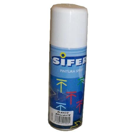SIFER pintura spray esmalte sintet.brillante 200ml blanco brillo