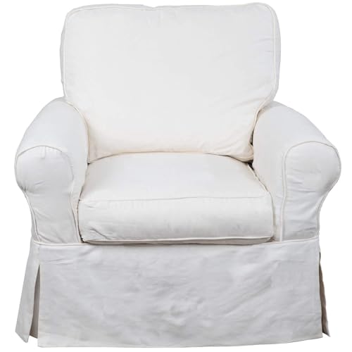 Sillón deslizante giratorio algodón blanco miniatura 5