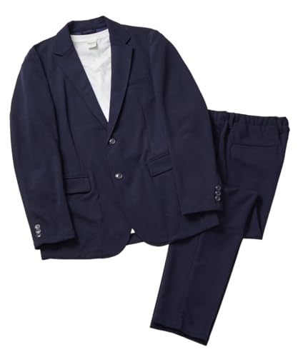 [ニッセン] メンズ ベルトループ付カットソーセットアップスーツ（ジャケット＋イージーパンツ） ネイビー 10L