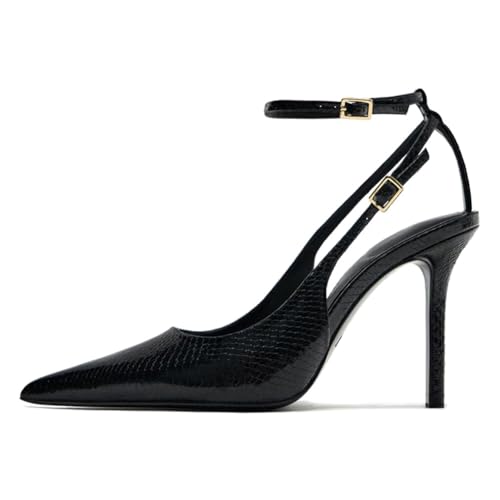 Escarpins noirs PAYDVOIER bout pointu et talon stiletto habillés style mules chic