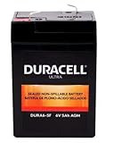 DURACELL SLA6-5F Ultra DURA6-5F 6V 5AH General Purpose AGM Sealed Lead Acid (SLA) Battery with F1 Terminals - Each