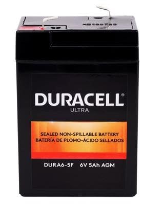 DURACELL SLA6-5F Ultra DURA6-5F 6V 5AH General Purpose AGM Sealed Lead Acid (SLA) Battery with F1 Terminals - Each