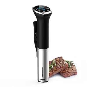 Cooksir Sous Vide Stick Garer, 1400 watt, led-display, touch-bediening, waterdicht conform IPX7, behuizing van roestvrij staal, zilverkleurig, 360°-cyclus, 10 °C – 90 °C, 1-99 minuten, 16