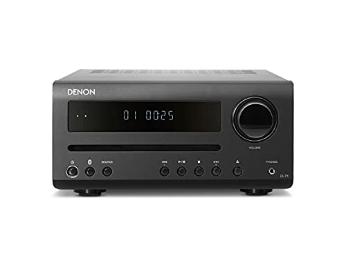 Denon D-T1 Kompaktowy Zestaw Stereo, Czarny, 30 W, 3 Urządzenia