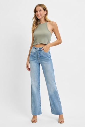 SALT TREE Risen Jeans - Tummy Control Rise Straight Jeans - RDP58623