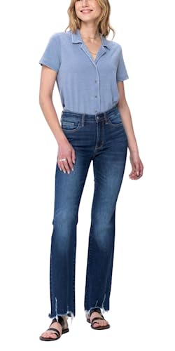 Judy Blue Mid Rise Dark Wash Frayed Hem Bootcut2