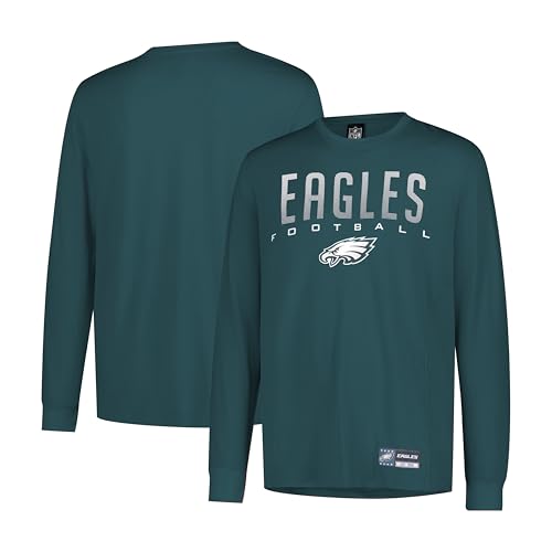 Ultra Game NFL Men's Active Quick Dry Long Sleeve T-Shirt, Philadelphia Eagles, Team Color, XX-Large - Image 2