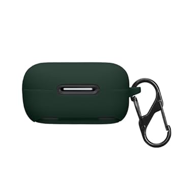 kwmobile Custodia Caricatore Compatibile con Anker Soundcore P30i - Cover Silicone verde scuro - Rivestimento Gommato Protezione con Gancio