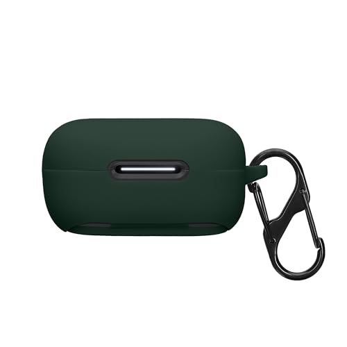 kwmobile Custodia Caricatore Compatibile con Anker Soundcore P30i - Cover Silicone verde scuro - Rivestimento Gommato Protezione con Gancio