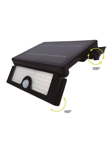 Cela Faretto LED solare con sensore di movimento e crepuscolare 6W 3000-4000 - 6000K IP54 Nero
