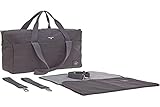 LÄSSIG Baby Wickeltasche Babytasche Kinderwagentasche inklusive Wickelzubehör Bio-Baumwolle waschbar/Green Label Cotton Essential Bag, Anthracite