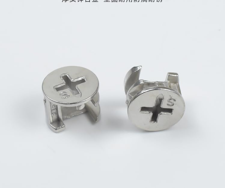 Enhance Furniture Stability with 3-in-1 Screw Connector, Quick and Easy Assembly Parts, Iron Construction, Silver