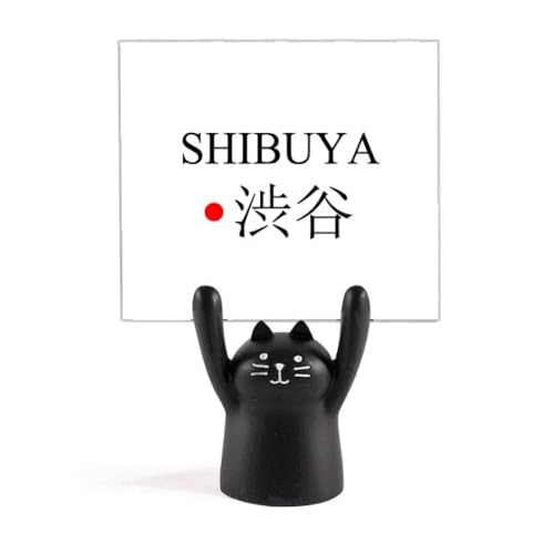 Support de mémo Shibuya chat noir et drapeau soleil rouge pour bureau