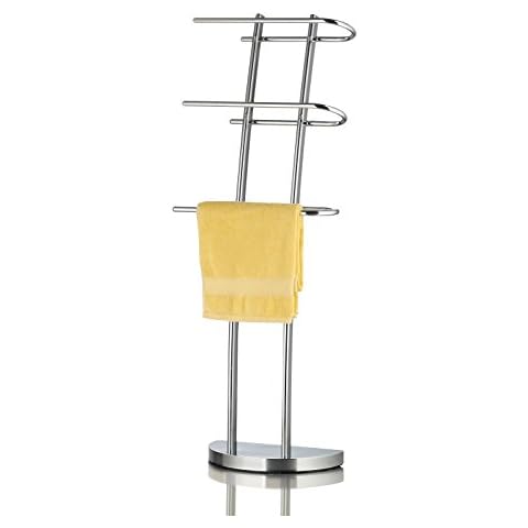 Ribelli Handtuchhalter für Hand- und Gästetücher Handtuchständer mit 3 Stangen ca. 38 x 21 x 105 cm - Handtuchstange verchromt ideal fürs Badezimmer Cover