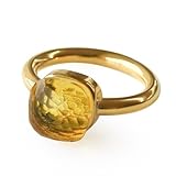 [ジュエル ボックス] JewelVOX 指輪 リング レディース サージカルステンレス カラーストーン 大ぶり 金属アレルギー対応 大人 (11号, シトリン)