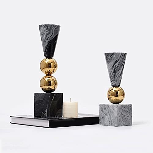 Candle Holderss Marble Candle Holder Living Room Dining Table Lamp Luxury Room Decoration Simple Modern Stainless Steel Ball Decorative Candlestick (Color : A)