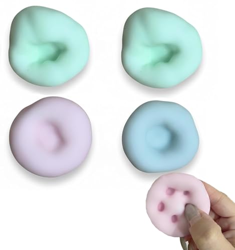 4 Stück Stressball Erwachsene Traubenstress Squishy Stressbälle Kleines Perlen Quetschball Anti Stressabbau Spielzeug Bälle für Kneten, Drücken, Entspannen, Linderung von Angst