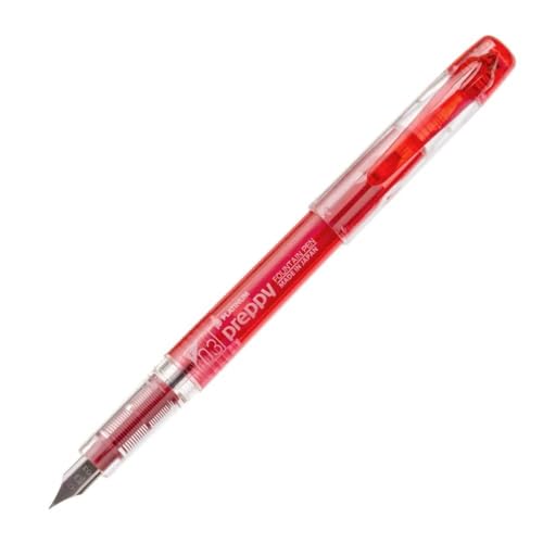 Image of PLATINUM Preppy Fountain Pen, Red Barrel, Fine Nib, Smooth Writing Performance.