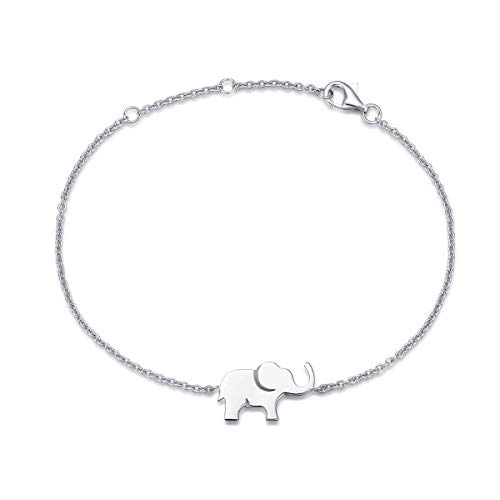 Elefante Pulsera de Plata de ley 925 Joyería para Mujeres Niñas - Regolabile Catena Lunghezza: 15 + 3 cm