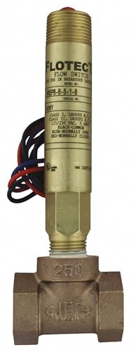 Dwyer V6EPB-B-S-1-B Flotect Series V6 Mini-Size Flow Switch, Brass Upper and Lower Housing, SPDT Snap Switch, 1/2