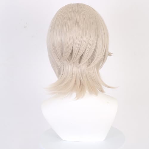 Gray with Red Long Wig for Lyney Cosplay From Game Genshin Impact Synthetic Heat-Resistant Hair - Image 4