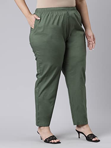 Image of GO COLORS Soft Cotton Pant Full Length for Women| Breathable, Mid Rise