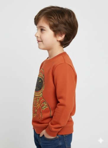 Image of Mack Jonney Boys Printed Fleece Sweatshirt - Warm Winter Pullover for Kids -M5367
