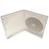 TodoMedia Standard 14mm Single (1-Disc Capacity) Clear Cover DVD Case, 14mm CD/DVD Disk Case, Protec