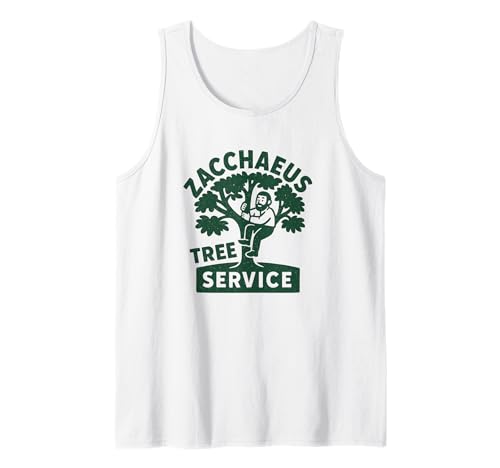 Zacchaeus Tree Service Jesus Christian Faith Gospel of Luke Tank Top