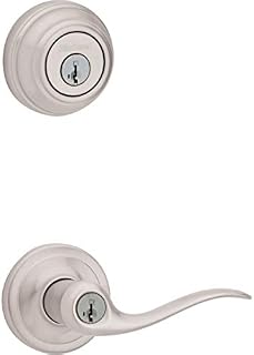 Kwikset Tustin Keyed Entry Lever and Single Cylinder Deadbolt Combo Pack with Microban