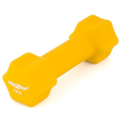 Foto von MAXXIVA Hantelset Neopren Kurzhanteln 2 x 1 kg Fitnesshanteln Krafttraining Workout Homegym